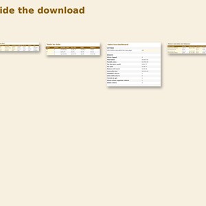 Inside the Sales Tax by Show Tracker: sample pages
