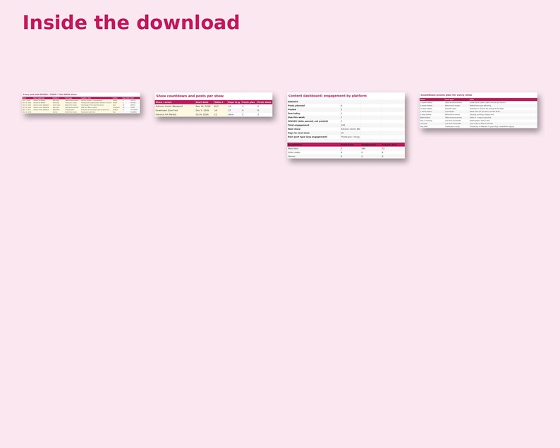 Inside the Convention Seller Content Calendar: sample pages