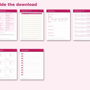 Inside the Printable Anime Journal: sample pages