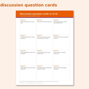 Anime Club & Watch Party Kit preview: 48 discussion question cards