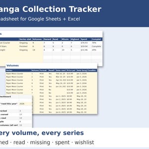 Manga Collection Tracker cover showing sample pages