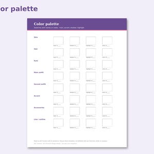 OC Character Design Sheets preview: Color palette