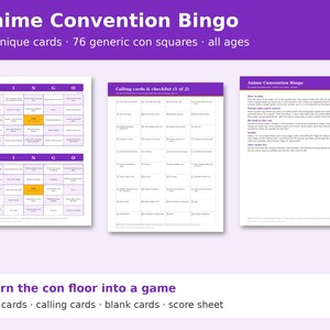 Anime Convention Bingo Cards Printable, 40 Unique Con Bingo Cards, Cosplay Bingo, Anime Party Game, Anime Club Activity PDF