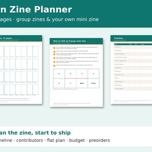 Fan Zine Planner Printable, Zine Template, Mini Zine, Zine Making Kit, Contributor Tracker, Flat Plan, Preorder Tracker, Art Zine PDF