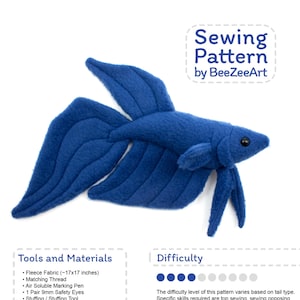 Betta Fish Stuffed Animal Sewing Pattern - PDF Digital Download - Plush ...