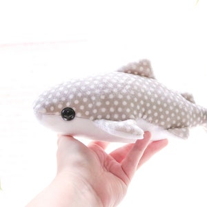 Grey Polka Dot Whale Shark Plush Stuffed Animal