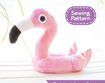 Flamingo Floaty Stuffed Animal Sewing Pattern - PDF Digital Download - No Physical Items Sent