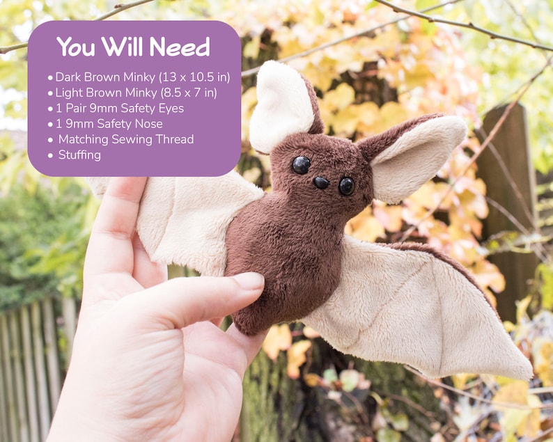 Beginner Bat Sewing Pattern PDF Digital Download Plush Sewing DIY Project No Physical Items Sent image 3