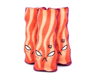 Stuffed Bacon Plush Toy Pillow - Angry