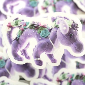 Purple Succulent Plush Sticker - Glossy Vinyl Sticker - 3 x 2 Inches