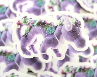 Purple Succulent Plush Sticker - Glossy Vinyl Sticker - 3 x 2 Inches