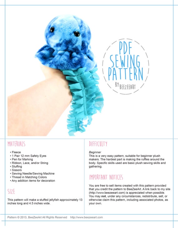 jellyfish plush pattern