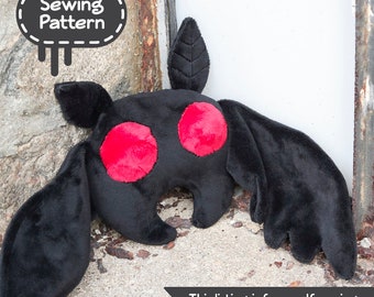 Mothman Stuffed Animal Sewing Pattern  - PDF Digital Download - Cryptid Plush Sewing DIY Project - No Physical Items Sent