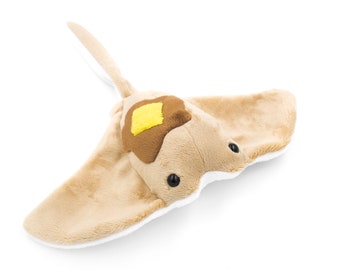 Sea Pancake Stuffed Animal Plush Toy, Plushie Sting Ray, Cow Nose Ray, Manta Ray, Stuffed Toy - MADE TO ORDER