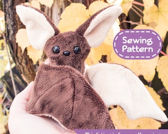 Beginner Bat Sewing Pattern  - PDF Digital Download - Plush Sewing DIY Project - No Physical Items Sent