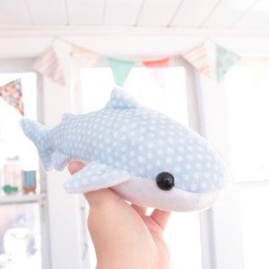 Blue Polka Dot Whale Shark Plush Stuffed Animal