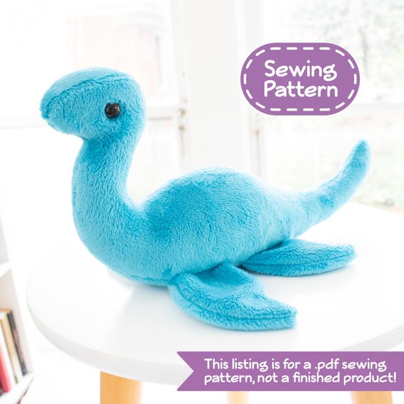 Loch Ness Monster Stuffed Animal Sewing Pattern - Plesiosaur Plush Pattern - DIGITAL DOWNLOAD