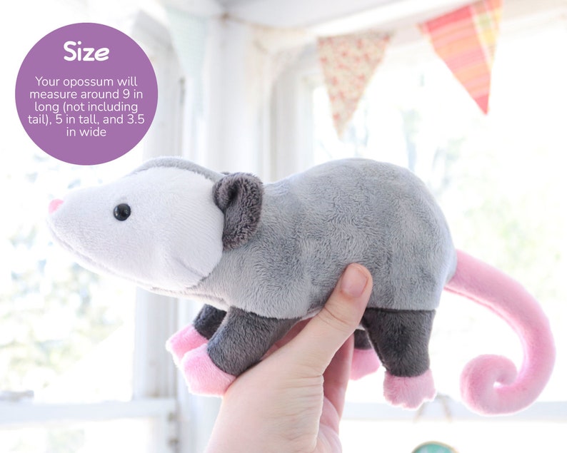 Stuffed Animal Opossum Sewing Pattern PDF Digital Download Plush Sewing DIY Project No Physical Items Sent image 4