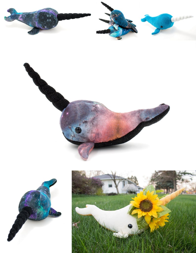 Narwhal Stuffed Animal Sewing Pattern PDF Digital Download Plush Sewing DIY Project No Physical Items Sent image 4