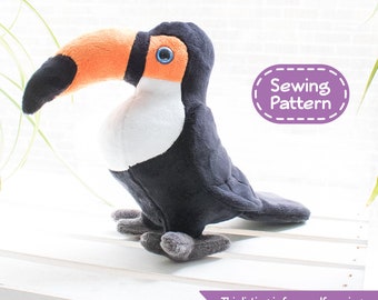 Toucan Stuffed Animal Sewing Pattern  - PDF Digital Download - Plush Sewing DIY Project - No Physical Items Sent