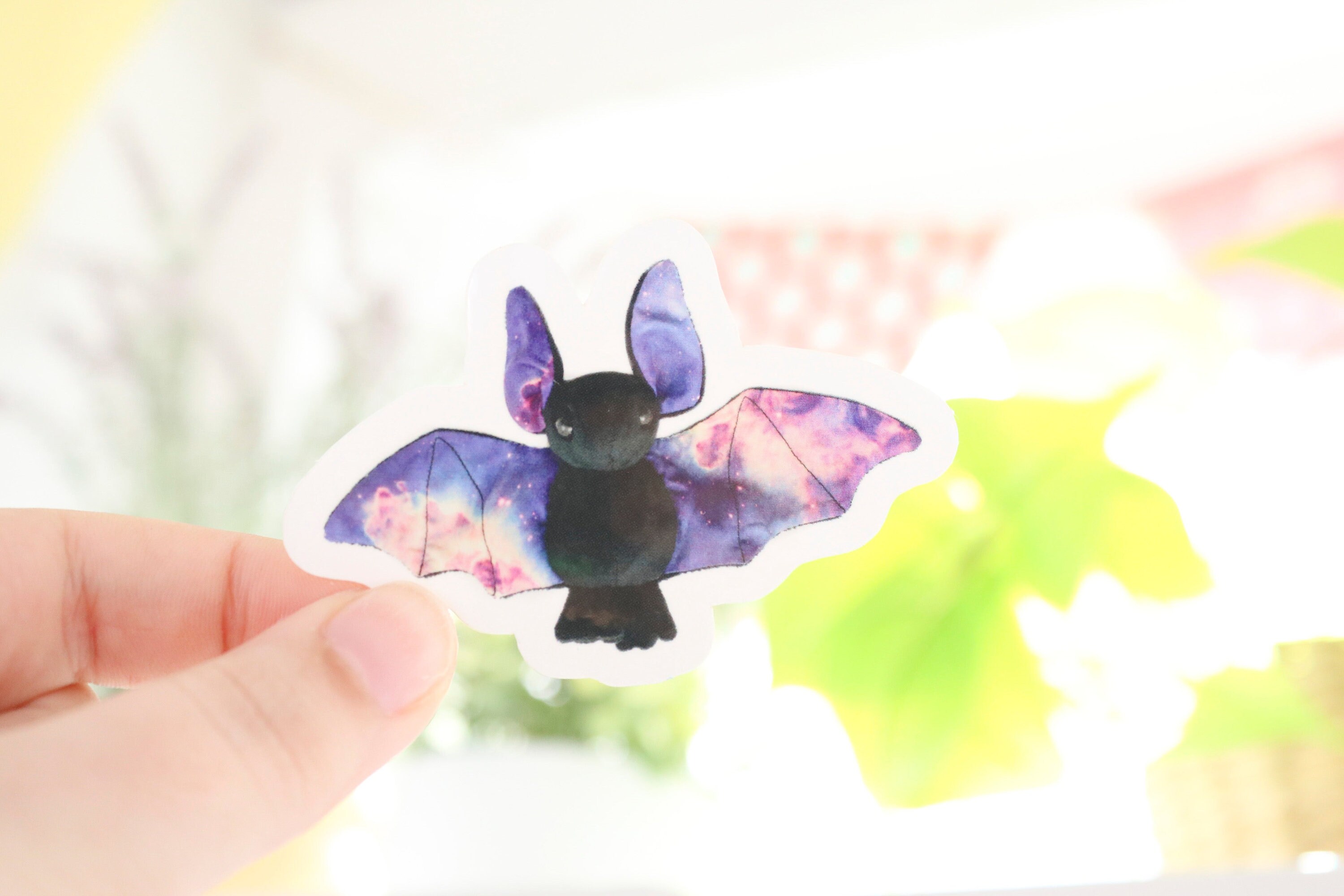 Black Galaxy Bat Plush Sticker - Glossy Vinyl Sticker - 3 X 2 Inches - Etsy
