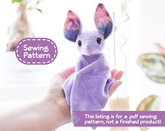 Stuffed Animal Bat Sewing Pattern - PDF Digital Download - Plush Sewing DIY Project - No Physical Items Sent