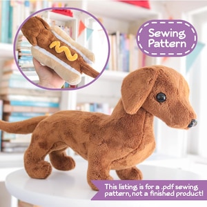 Dachshund Plush Sewing Pattern - PDF Digital Download - Plush Sewing DIY Project - No Physical Items Sent