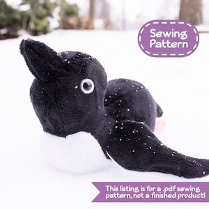 Penguin Stuffed Animal Sewing Pattern  - PDF Digital Download - Plush Sewing DIY Project - No Physical Items Sent