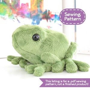 Frog Sewing Pattern - PDF Digital Download - Plush Sewing DIY Project - No Physical Items Sent