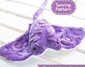 Stuffed Animal Stingray Sewing Pattern - PDF Digital Download - Plush Sewing DIY Project - No Physical Items Sent