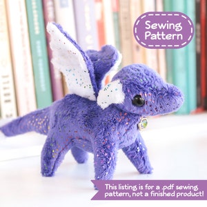 Tiny Dragon Stuffed Animal Sewing Pattern PDF Digital Download Plush Sewing DIY Project No Physical Items Sent image 1