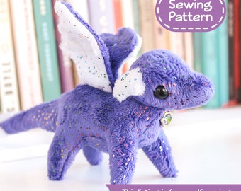 Tiny Dragon Stuffed Animal Sewing Pattern  - PDF Digital Download - Plush Sewing DIY Project - No Physical Items Sent