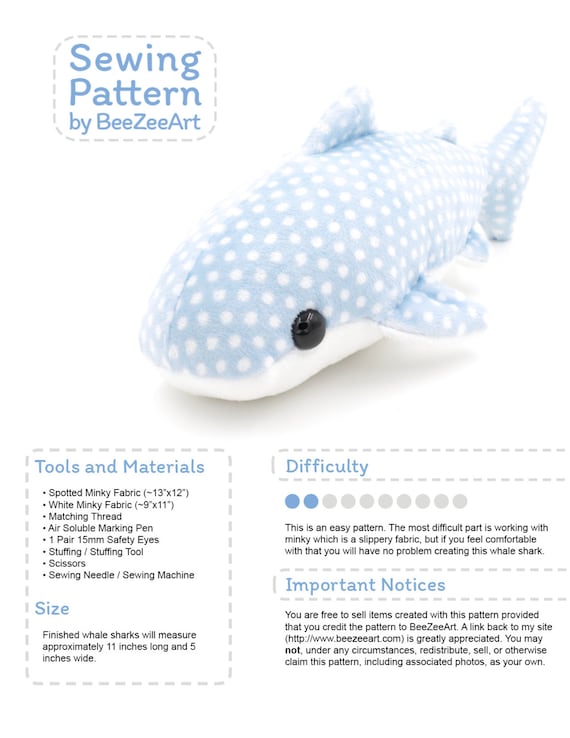 shark plush pattern