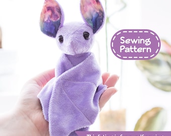 Stuffed Animal Bat Sewing Pattern - PDF Digital Download - Plush Sewing DIY Project - No Physical Items Sent