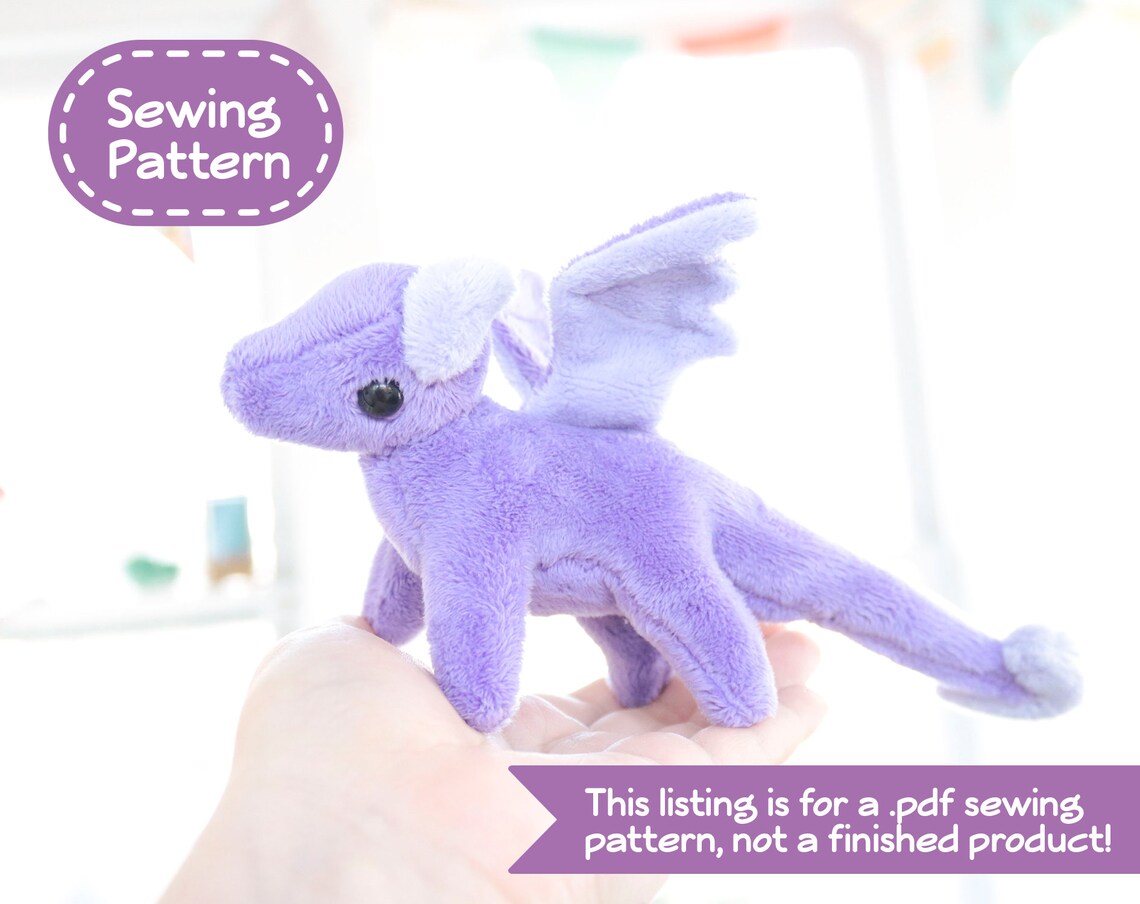 Tiny Dragon Stuffed Animal Sewing Pattern PDF Digital - Etsy