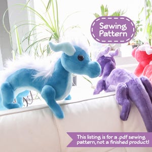 Shoulder Dragon Plush Sewing Pattern - 3 Styles - PDF Digital Download - No Physical Items Sent