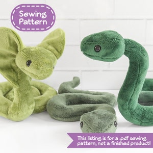 Mix and Match Snake Plush Sewing Pattern - PDF Digital Download - Stuffed Animal Sewing DIY Project - No Physical Items Sent