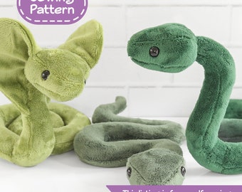 Snake Plush Sewing Pattern - PDF Digital Download - No Physical Items Sent