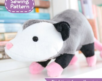 Stuffed Animal Opossum Sewing Pattern - PDF Digital Download - Plush Sewing DIY Project - No Physical Items Sent