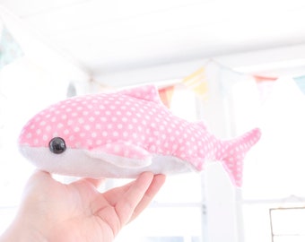 Pink Polka Dot Whale Shark Plush Stuffed Animal