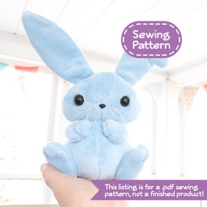 Bunny Stuffed Animal Sewing Pattern - PDF Digital Download - Plush Sewing DIY Project - No Physical Items Sent