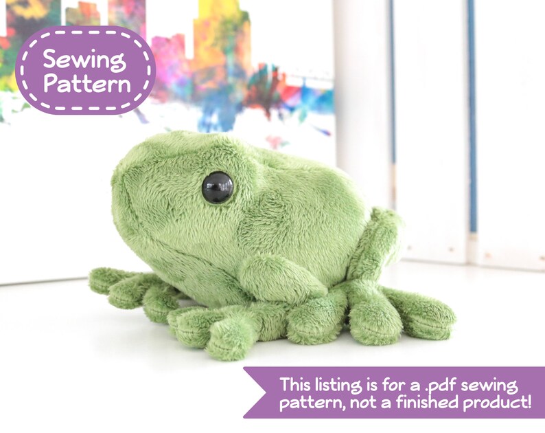 Frog Sewing Pattern - PDF Digital Download - Plush Sewing DIY Project - No Physical Items Sent 