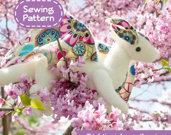 Jointed Dragon Plush Sewing Pattern: DIY Stuffed Animal (PDF Digital Download)