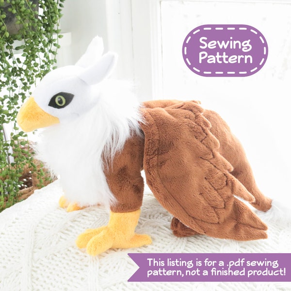 Griffin Stuffed Animal Sewing Pattern  - PDF Digital Download - No Physical Items Sent