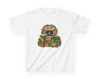 Community Garden Kids T-Shirt, Seed Swap Society Vegetable Gardener Tee, Allotment Gift, Garden Volunteer Shirt