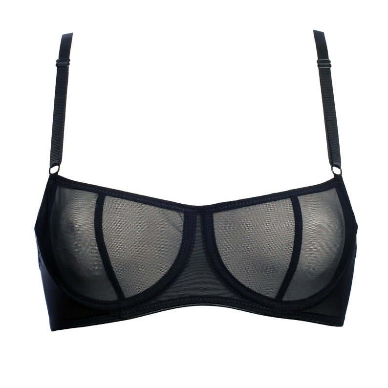 Black Mesh Basic Underwire Bra Sexy Sheer See Through - Etsy