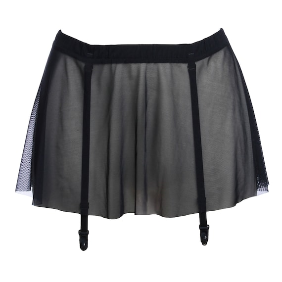 Pajamas Lace Garter Skirt Black Big Size Panties Sheer Mesh with Garter  String Femme Top Sale Xl-5Xl Lady Garter Belt (Black XXL)