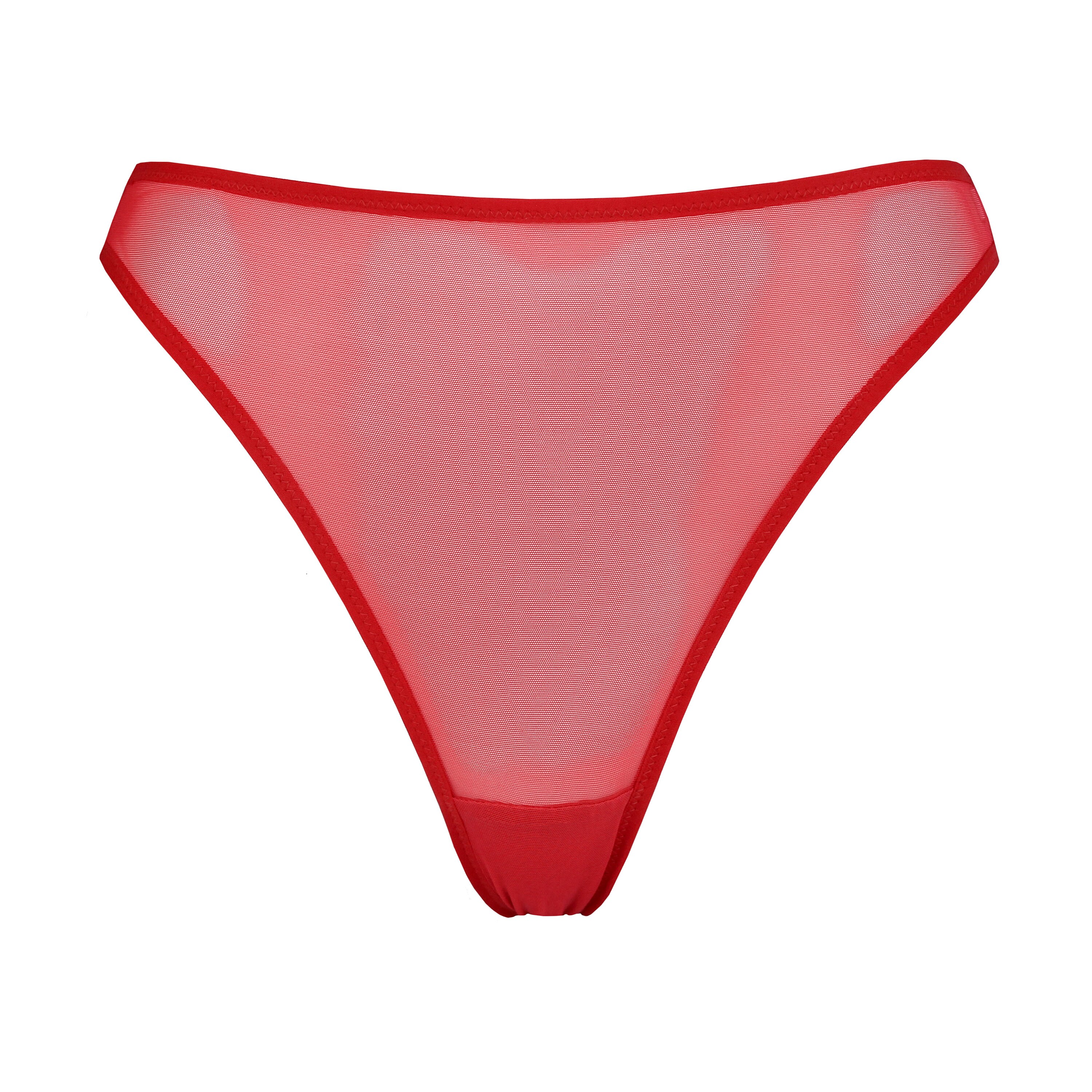 Red Mesh High Cut Panties Sexy Sheer Seethrough Lingerie Etsy