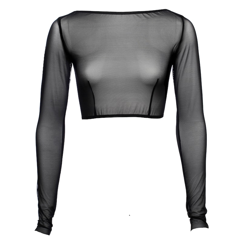 boat neck black long sleeve top