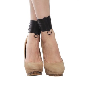 Black Ankle Cuffs 2 Piece Set Seductive Bondage Leg Accessory for Women image 5